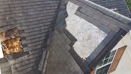 Severe roofing damage