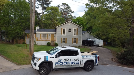 Our truck in front of a house we worked on.